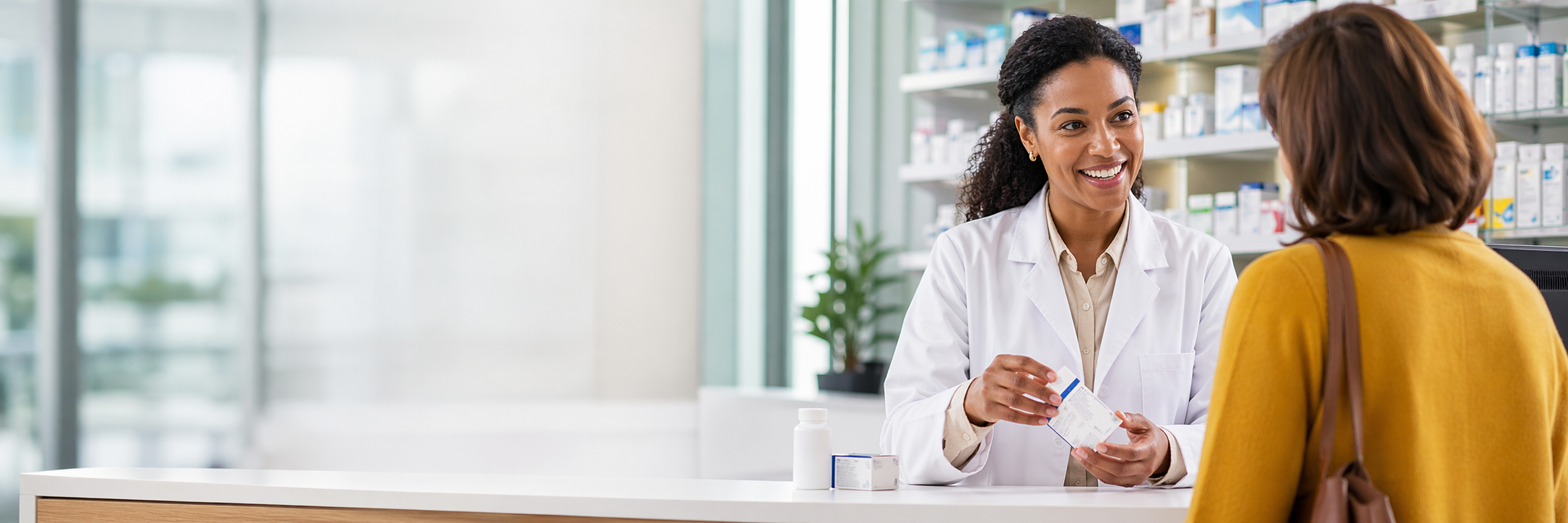 Pharmacist helping customer